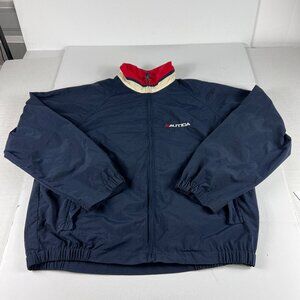 VTG Nautica Challenge Jacket Medium Blue Faded 1/4 Zip Pullover Windbreaker
